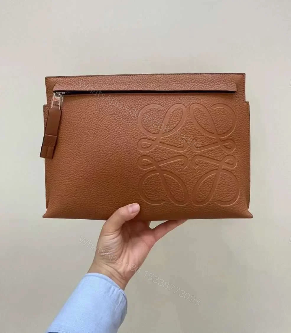 Loewe T Logo Leather Pouch — view 1
