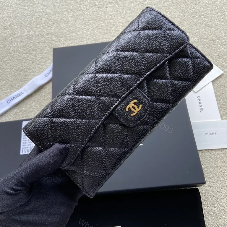 View 7 of Chanel-Inspired Quilted Wallet in Black Leather, Luxe Everyday