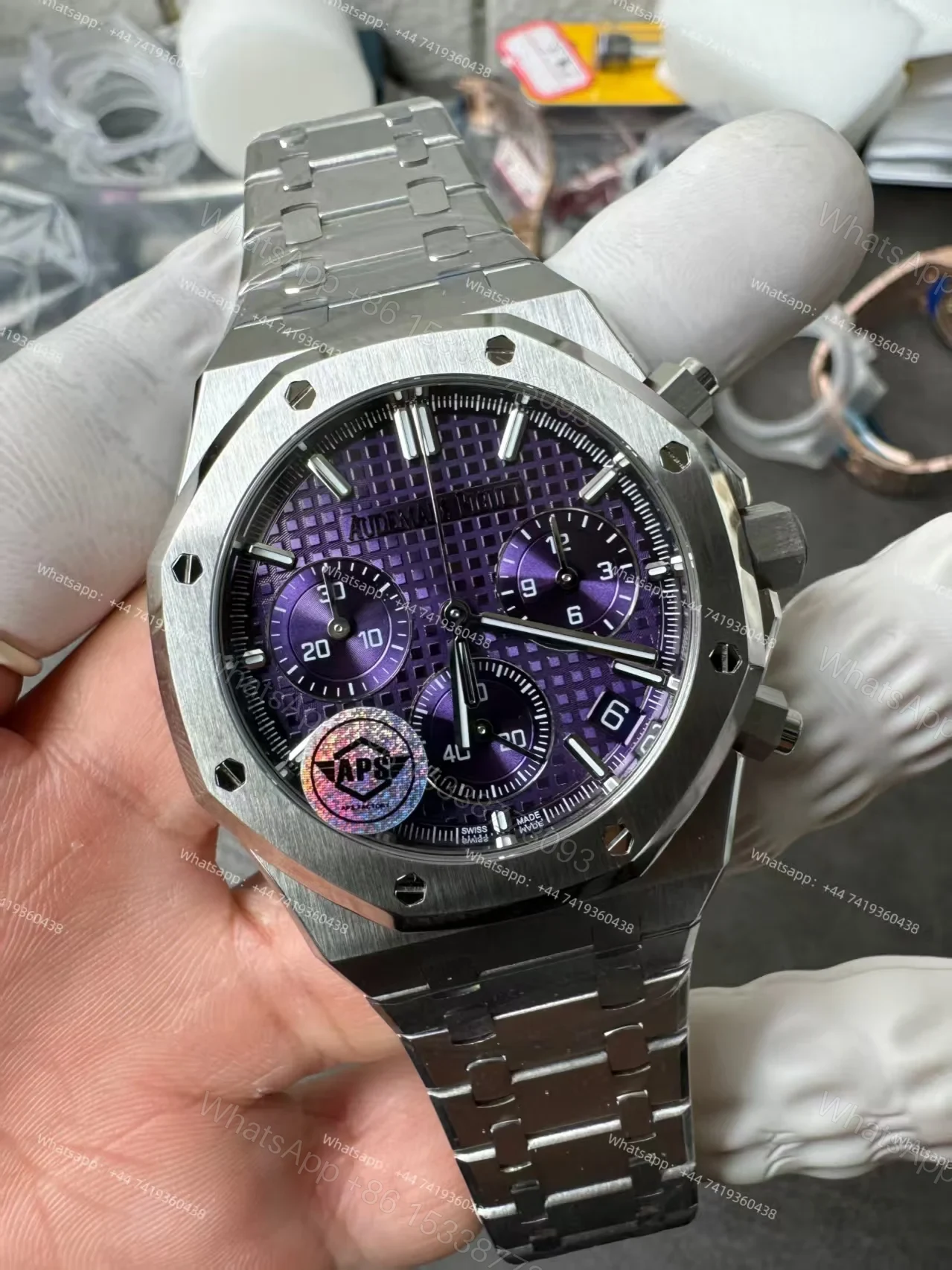 View 2 of Audemars Piguet Super Clone Royal Oak Purple Dial 26240 Chronograph 41mm Cal.4401