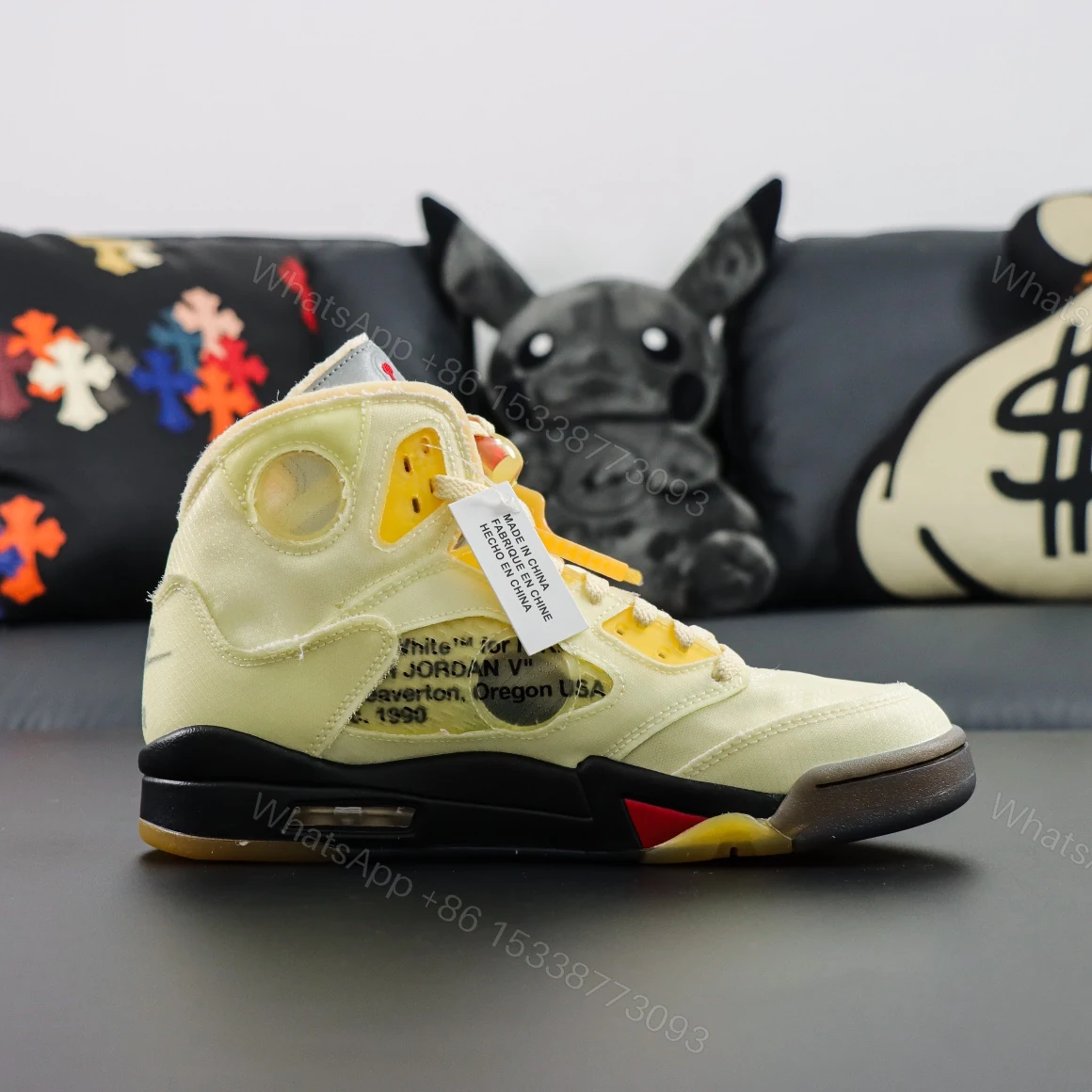 View 2 of Air Jordan 5 Retro Off White Sail Reps
