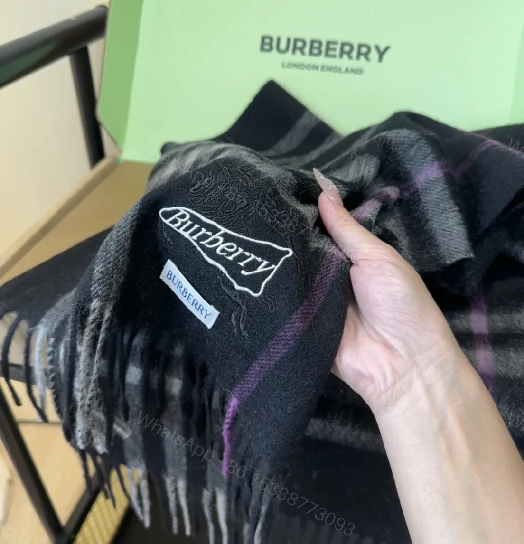 View 2 of Textured Check Scarf: Luxe Warmth, Fringe Detail, Unisex