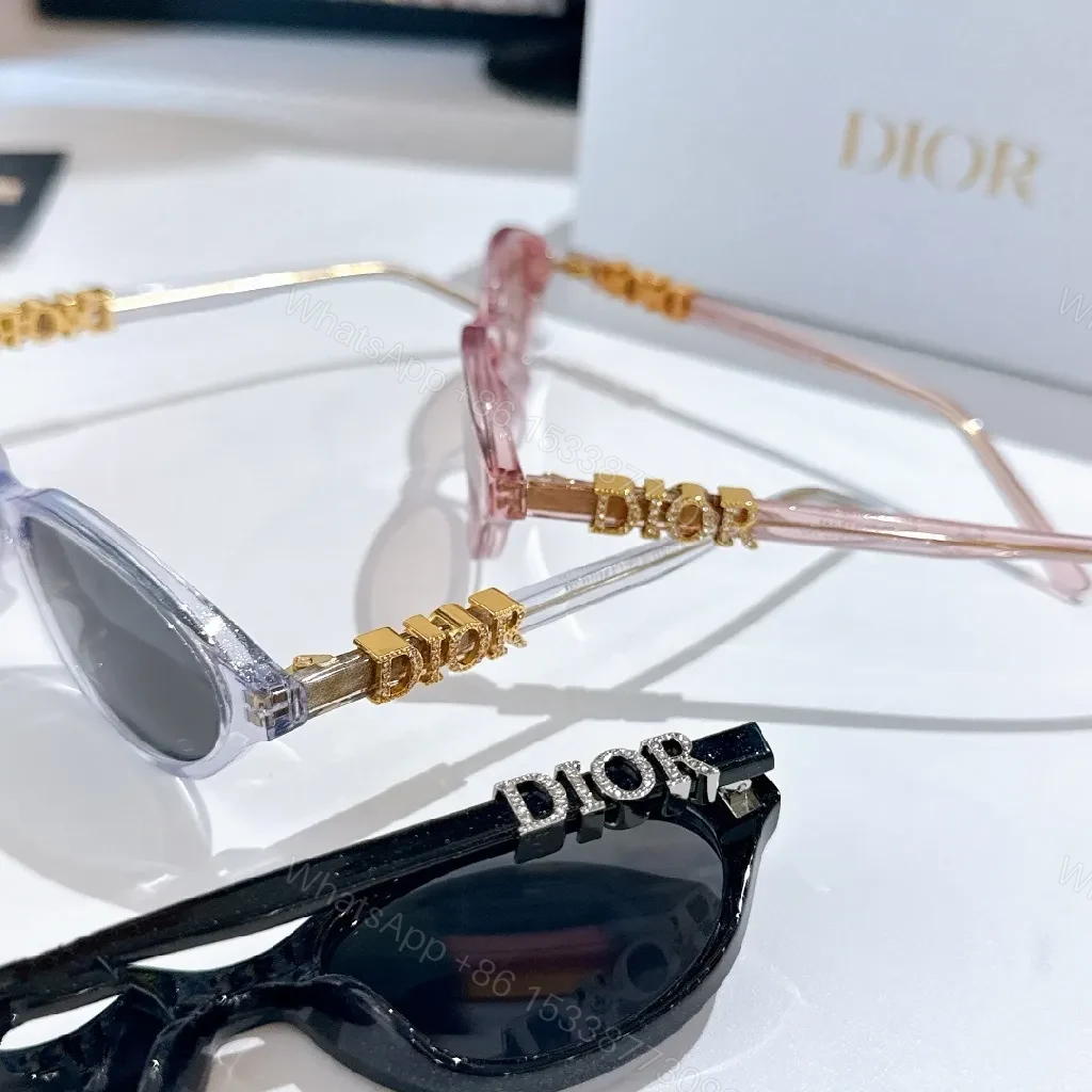 View 2 of Sophisticated Black Acetate Sunglasses with DIOR-Inspired Detailing