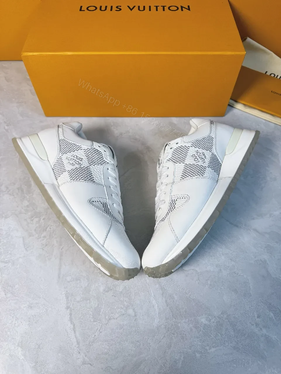 View 7 of Premium Leather Sneakers with Breathable Mesh and LV Detailing