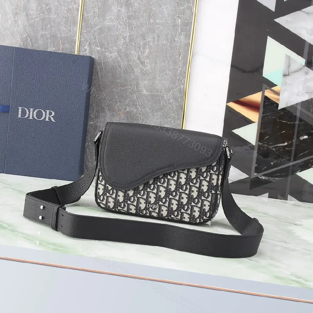 View 10 of Structured Monogram Leather Crossbody Bag: Black, Hands-Free