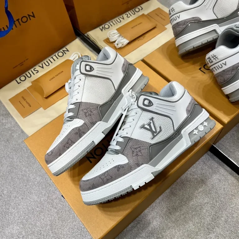 View 9 of Sophisticated LV-Inspired Leather Sneakers - All-Day Comfort