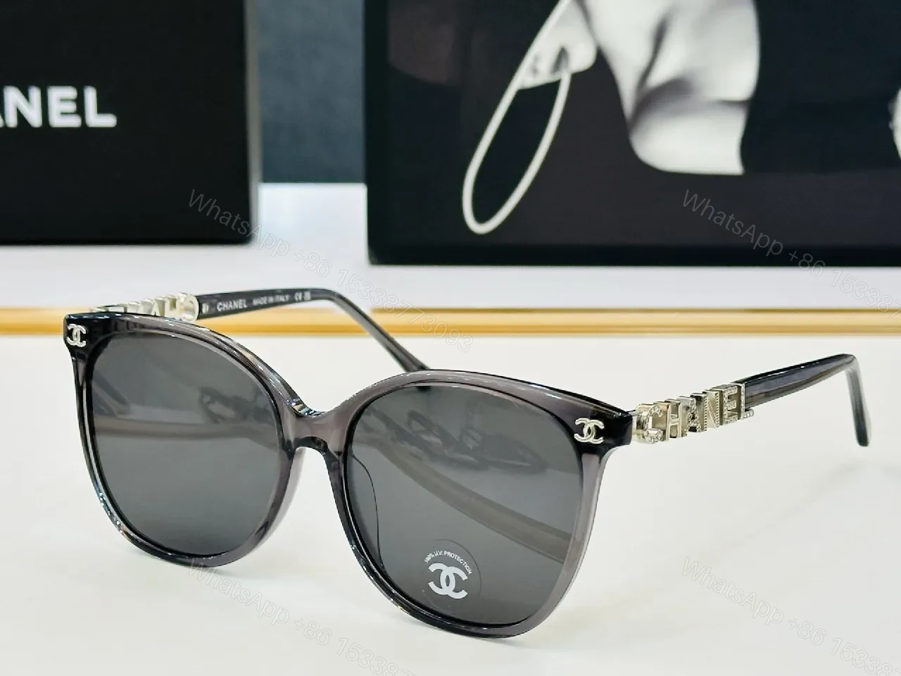 View 9 of Charcoal Sunglasses: Luxe-Style, UV-Guard, Oversized Frame