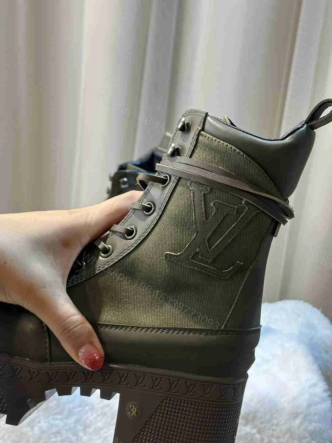 View 6 of LOUIS VUITTON LAUREATE PLATFORM DESERT BOOT KAKI GREEN 1AC7S9