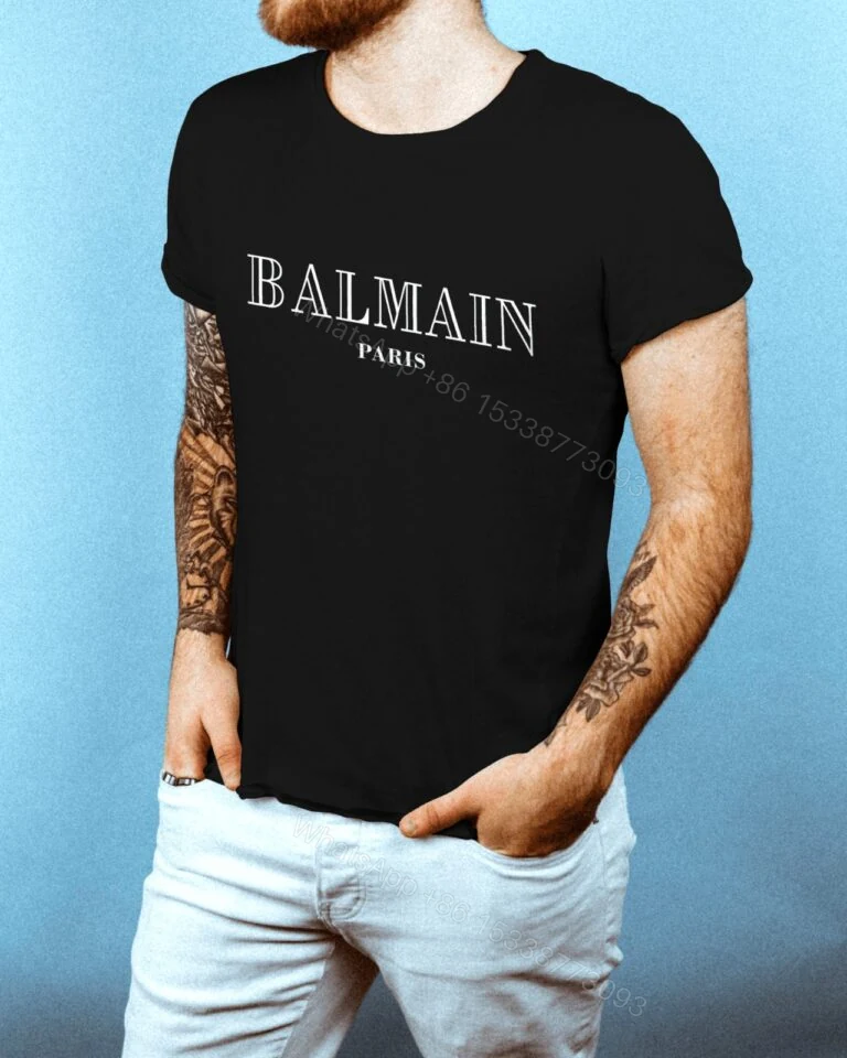 View 3 of BUY FIRST COPY BALMAIN ROUND NECK SUMMER FASHION T-SHIRTS