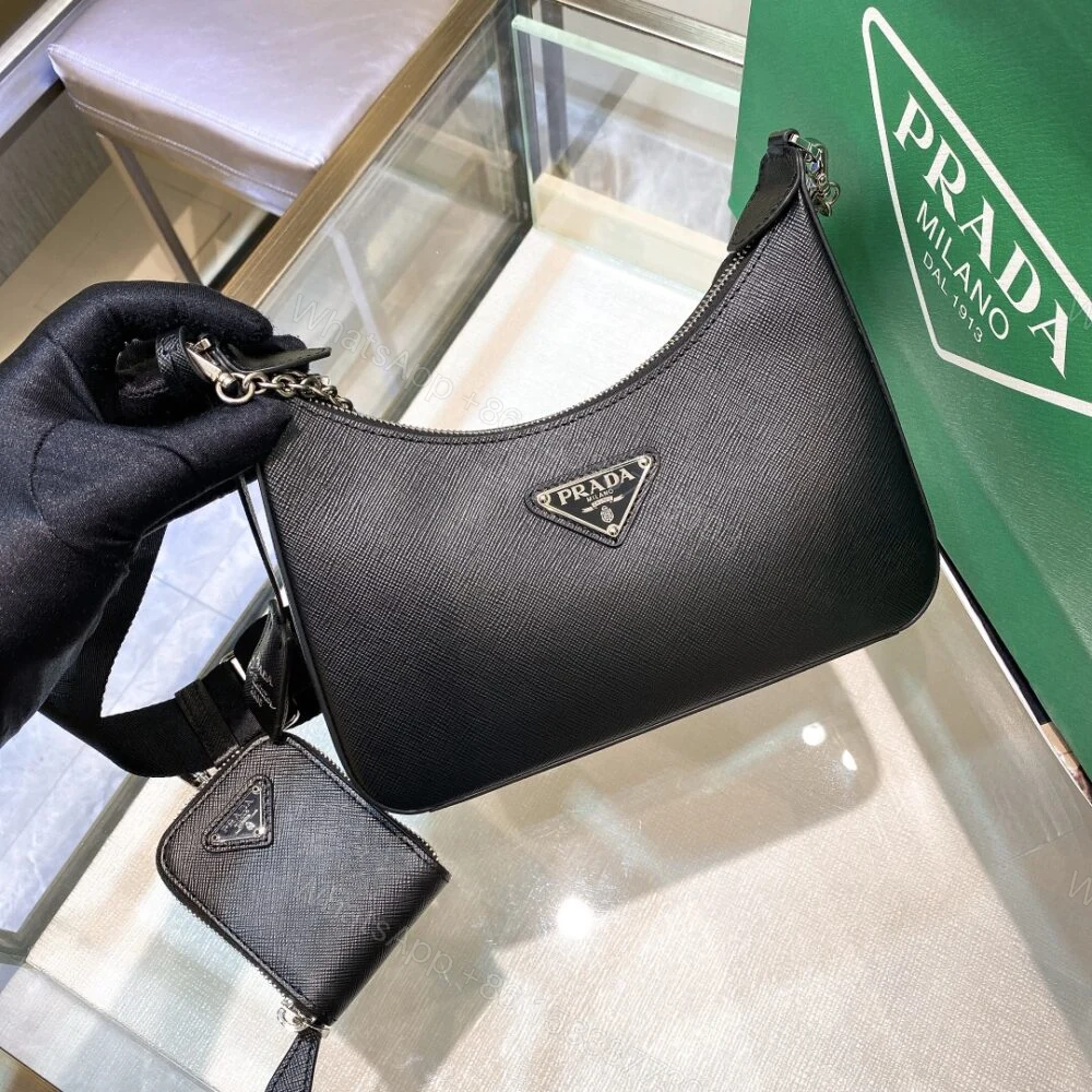 View 4 of Prada Re-Edition 2005 Saffiano Bag Black 22cm