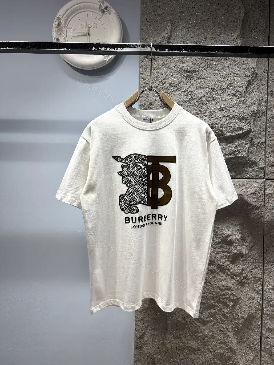 Bold Graphic Tee in White Cotton Blend, Minimalist Luxe — view 1