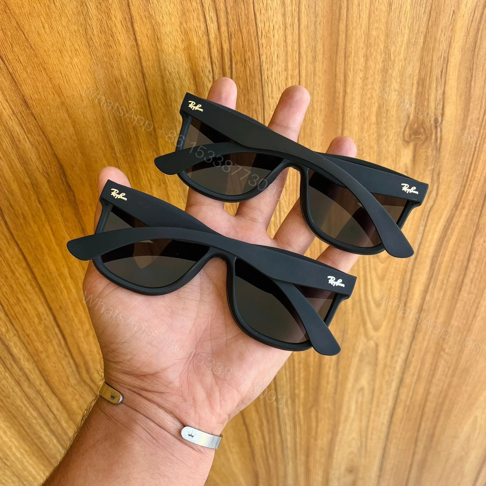 View 4 of Ray-Ban Wayfarer Black Polarized