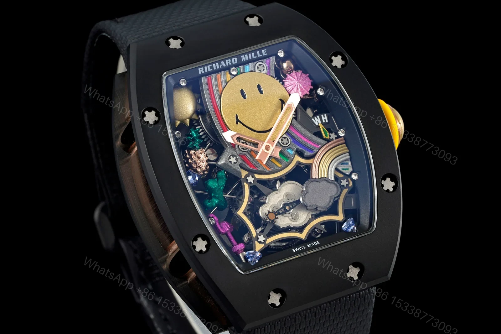 View 3 of Richard Mille RM 88 Tourbillon Automatic Smiley Skeleton Watch Ultimate Edition RG-RM-RM88-SMILEY-TOURBILLON1
