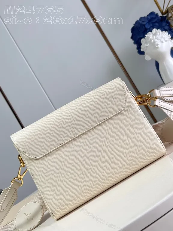 View 6 of Elegant Compact Crossbody with Gold LV-Inspired Hardware