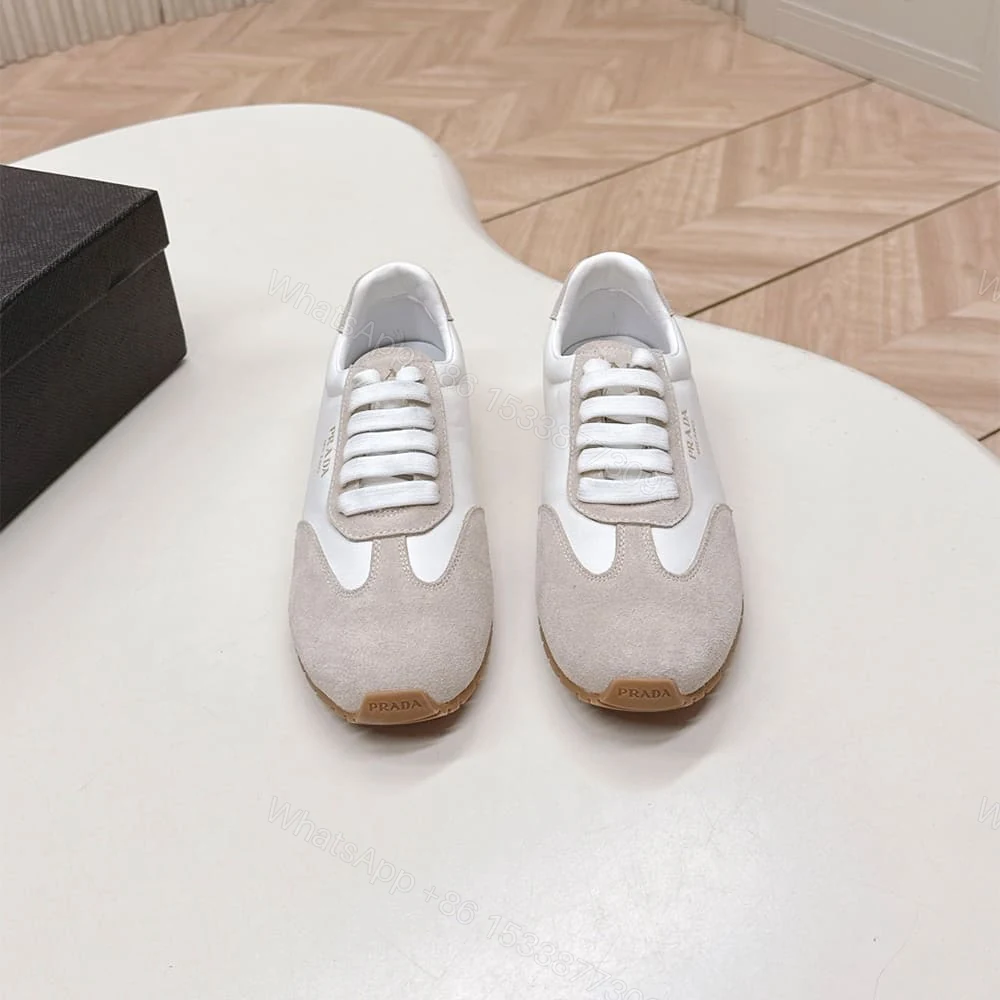 View 4 of PRADA Nappa leather and suede sneakers