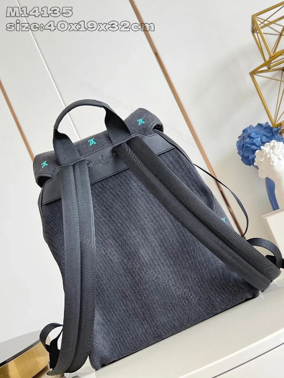 View 5 of Colorful Denim Backpack: Monogram-Luxe, Practical & Polished