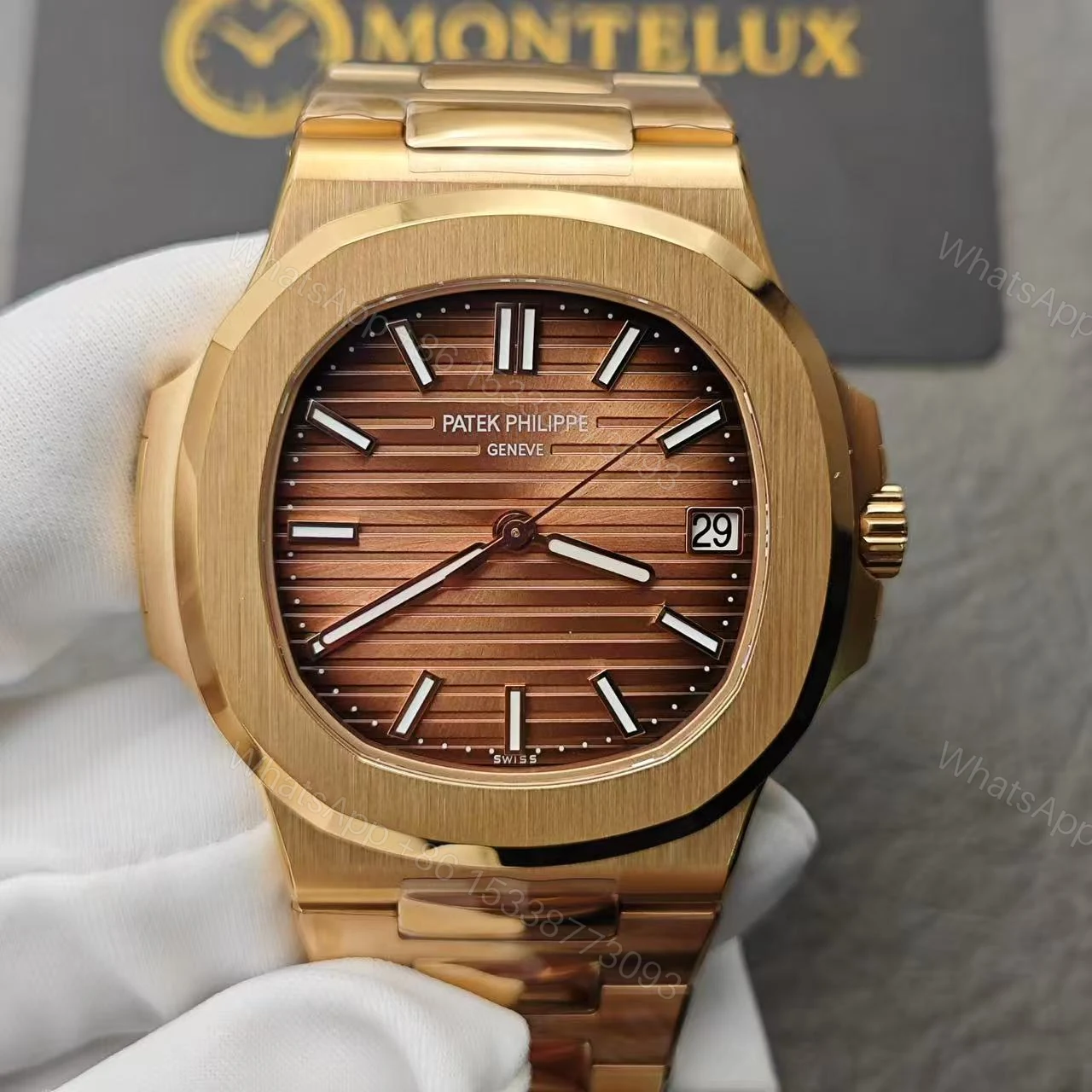 View 14 of Super Clone Replica Patek Philippe Nautilus – Rose Gold
