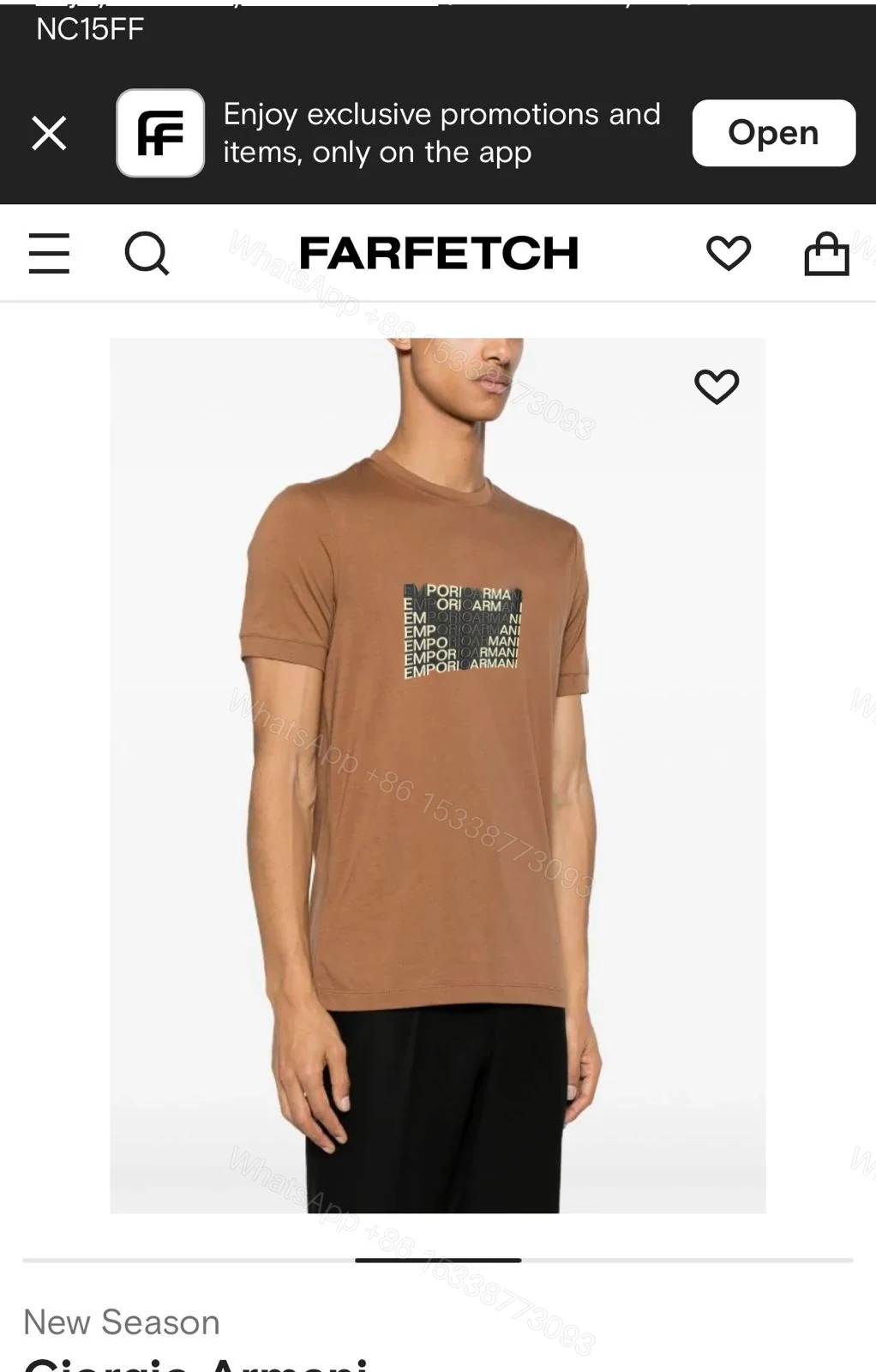 View 6 of FIRST COPY ARMANI EXCLUSIVE LUXURY STYLE SUMMER COTTON T-SHIRT