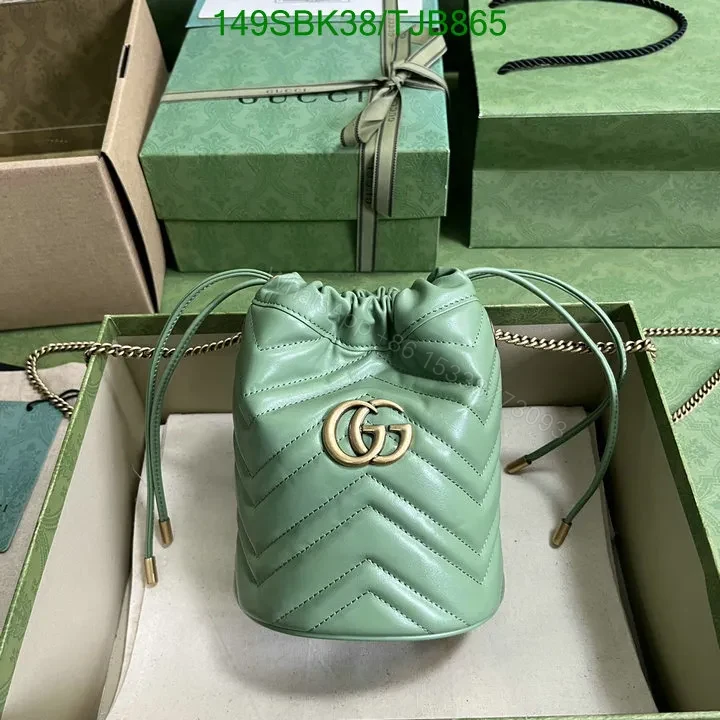 View 29 of Gucci Red Matelassé Leather Mini Bucket Bag 575163
