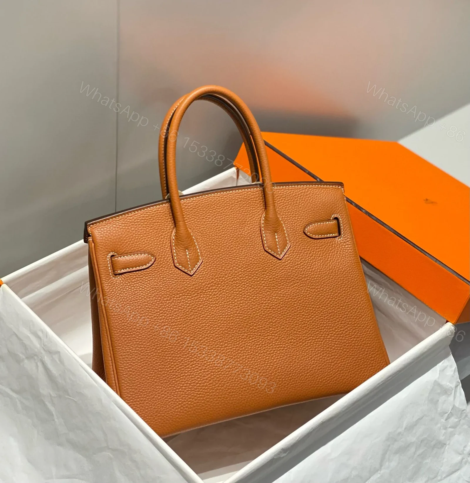 View 2 of HN 30 BROWN TOGO LEATHER SILVER HARDWARE