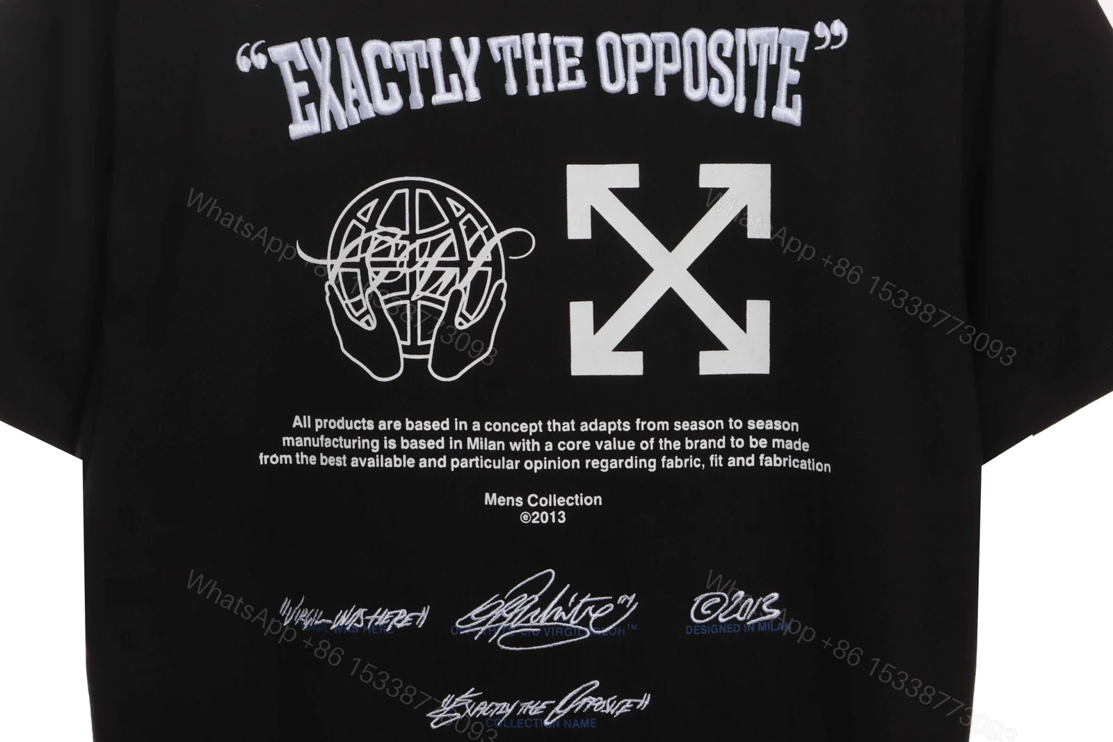 View 6 of Off White Embroidered Logo Arrow Slogan T-Shirt