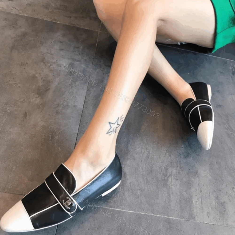 View 5 of Chanel CC Cap Toe Slip On Loafers Black