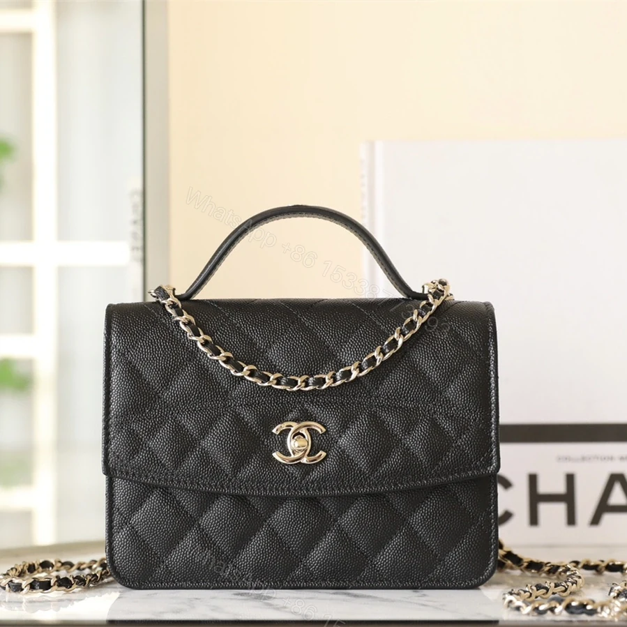 View 3 of 高仿Chanel*25C系列AS4406小球紋牛皮郵差包黑色免檢版