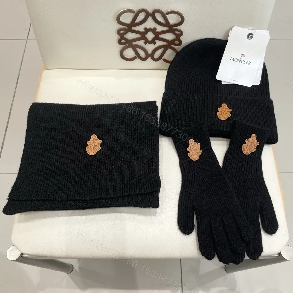 Textured Knit Set: Black, Ribbed, Minimal Luxury Warmth — view 1