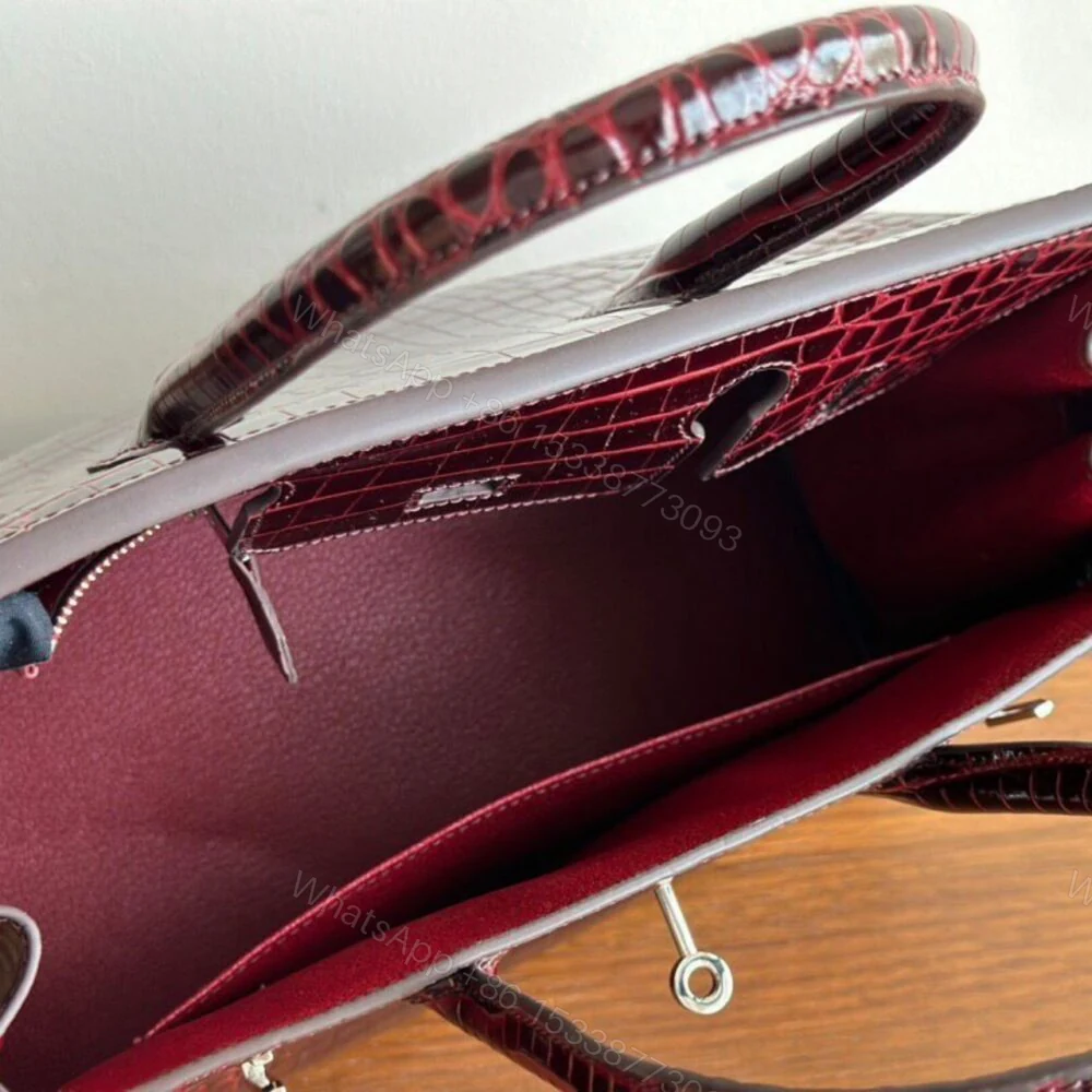 View 5 of Hermes Birkin 30 Bordeaux Shiny Silver Hardware 30Cm