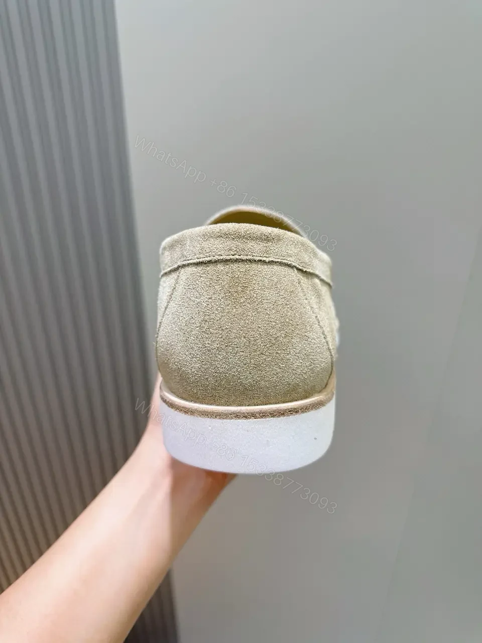 View 3 of Textured Suede High-Top Slip-Ons with Subtle Detailing