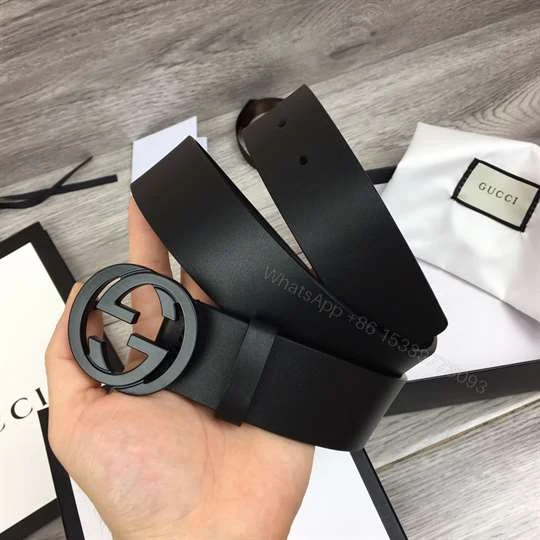 View 6 of GUCCI LEATHER BELT WITH INTERLOCKING G BUCKLE – B31