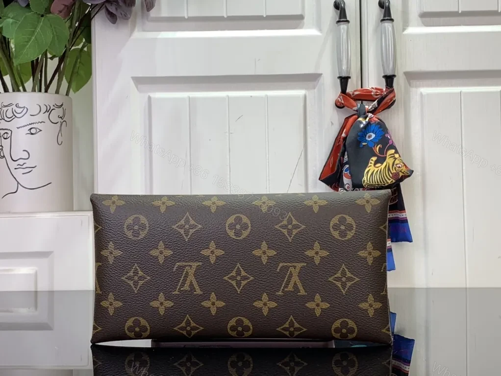 View 3 of Boldly Bright LV Tote: Blue Leather, Monogram Canvas, Structured Edge