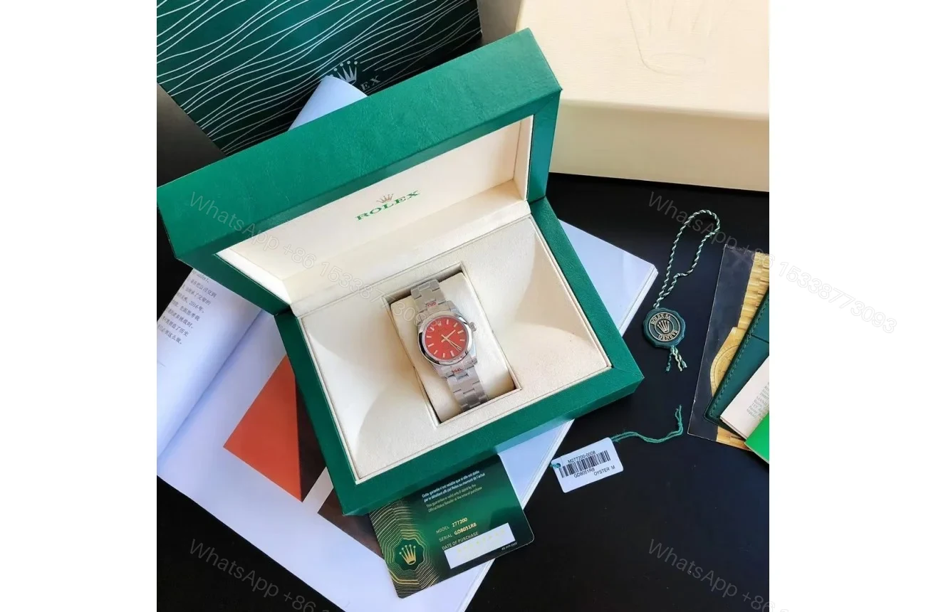 View 3 of Replica Rolex Oyster Perpetual SS/SS Red/Stk 31/41 mm