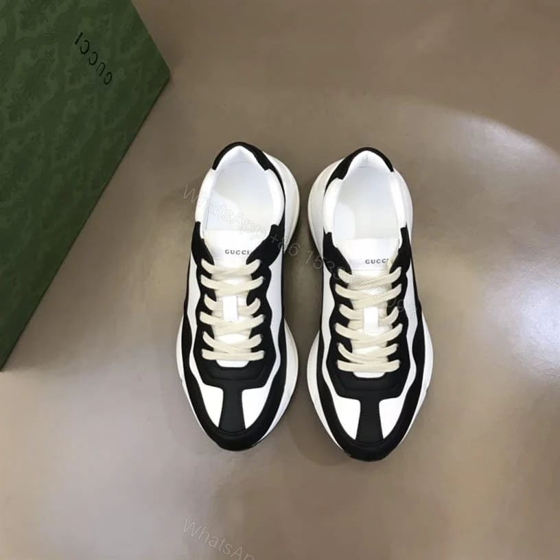 View 5 of Gucci Rhyton Low Top Sneakers In Black And White – GC124