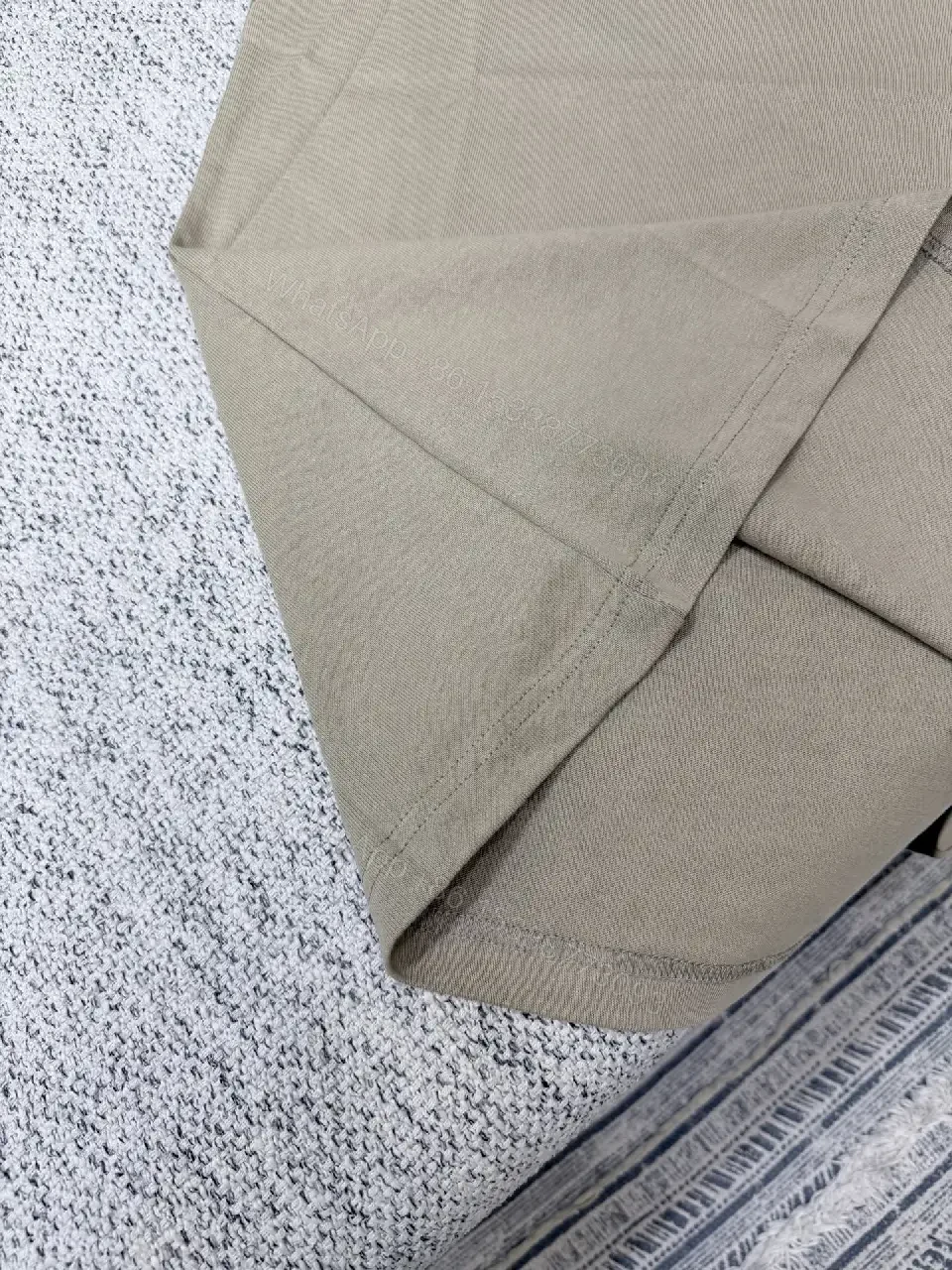 View 8 of Textured Cotton Tee: Subtle Embossed Logo, Everyday Luxury