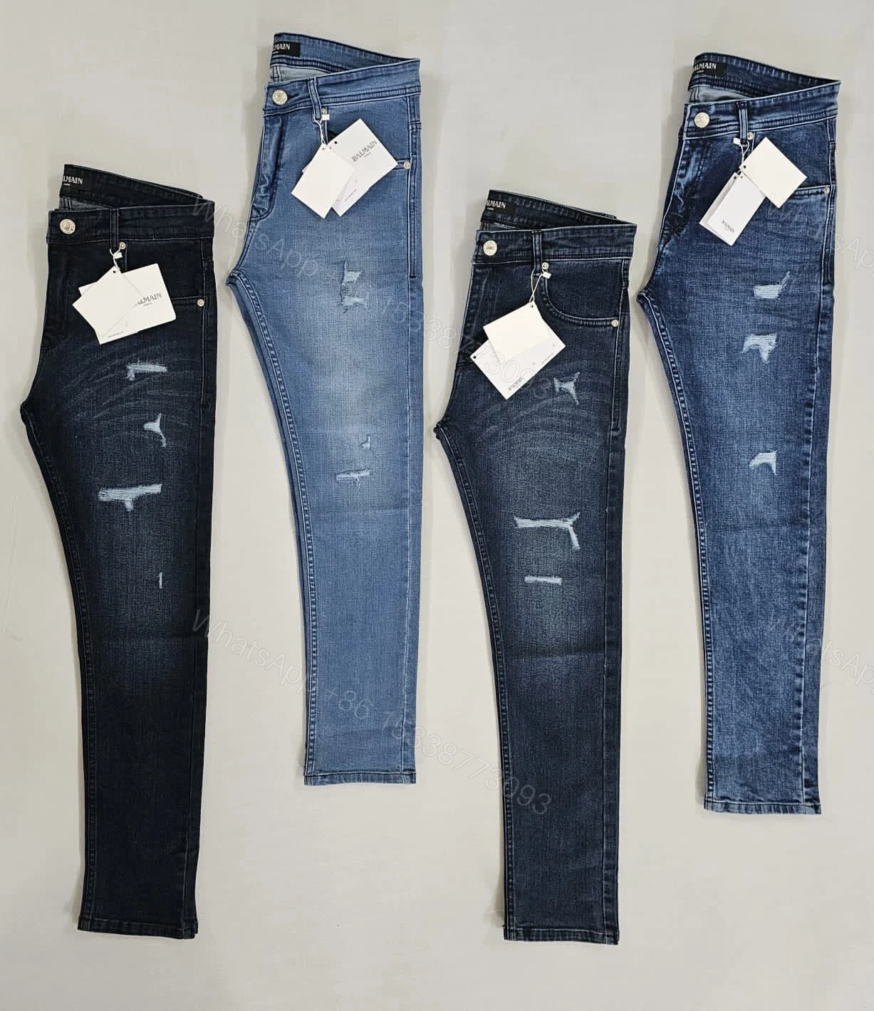 View 2 of FIRST COPY BALMAIN PARIS IMPORTED REGULAR FIT SUMMER JEANS