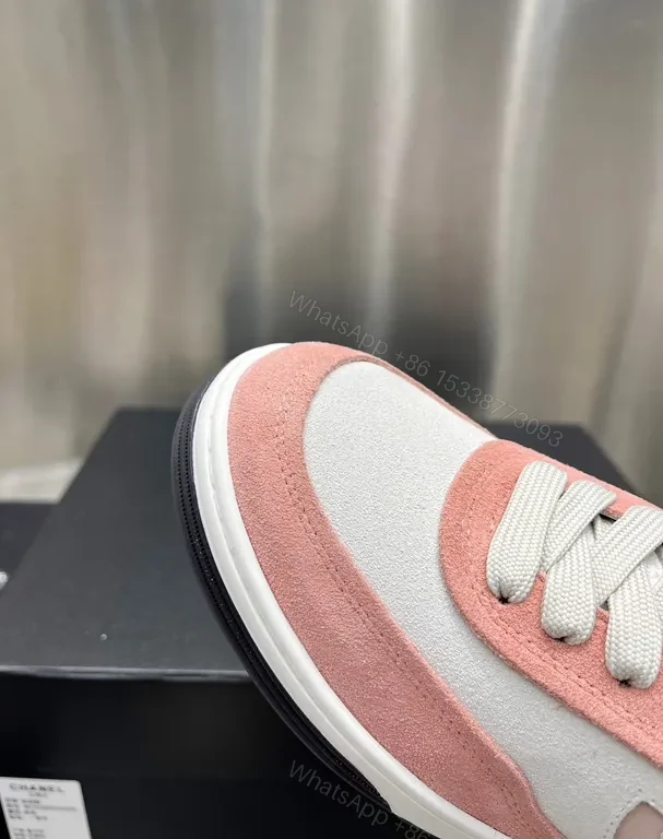 View 5 of Chic Pink Suede Leather sneakers - Luxe Sporty Comfort