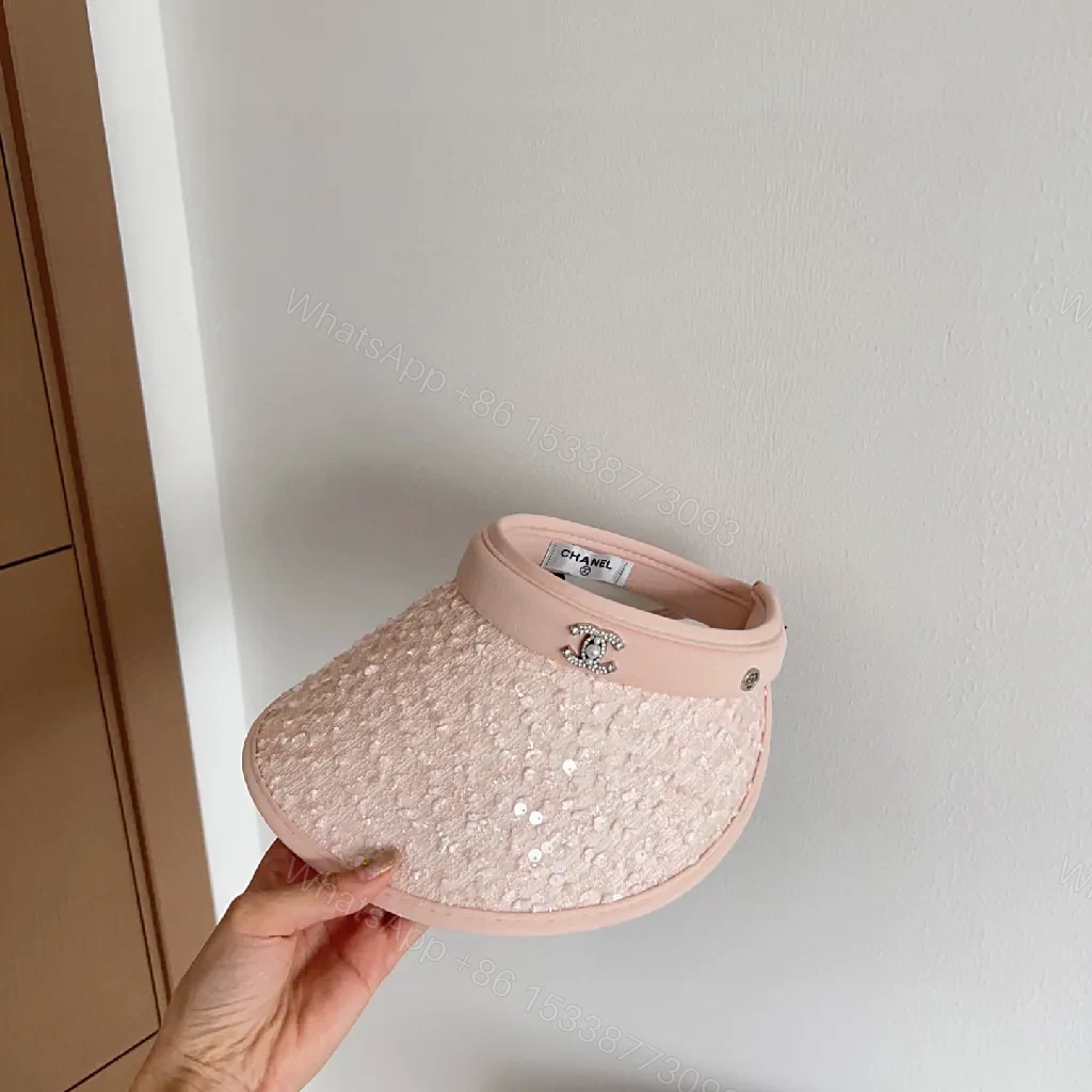 View 7 of Soft Pink Sequin Visor - Glam Daywear Cap