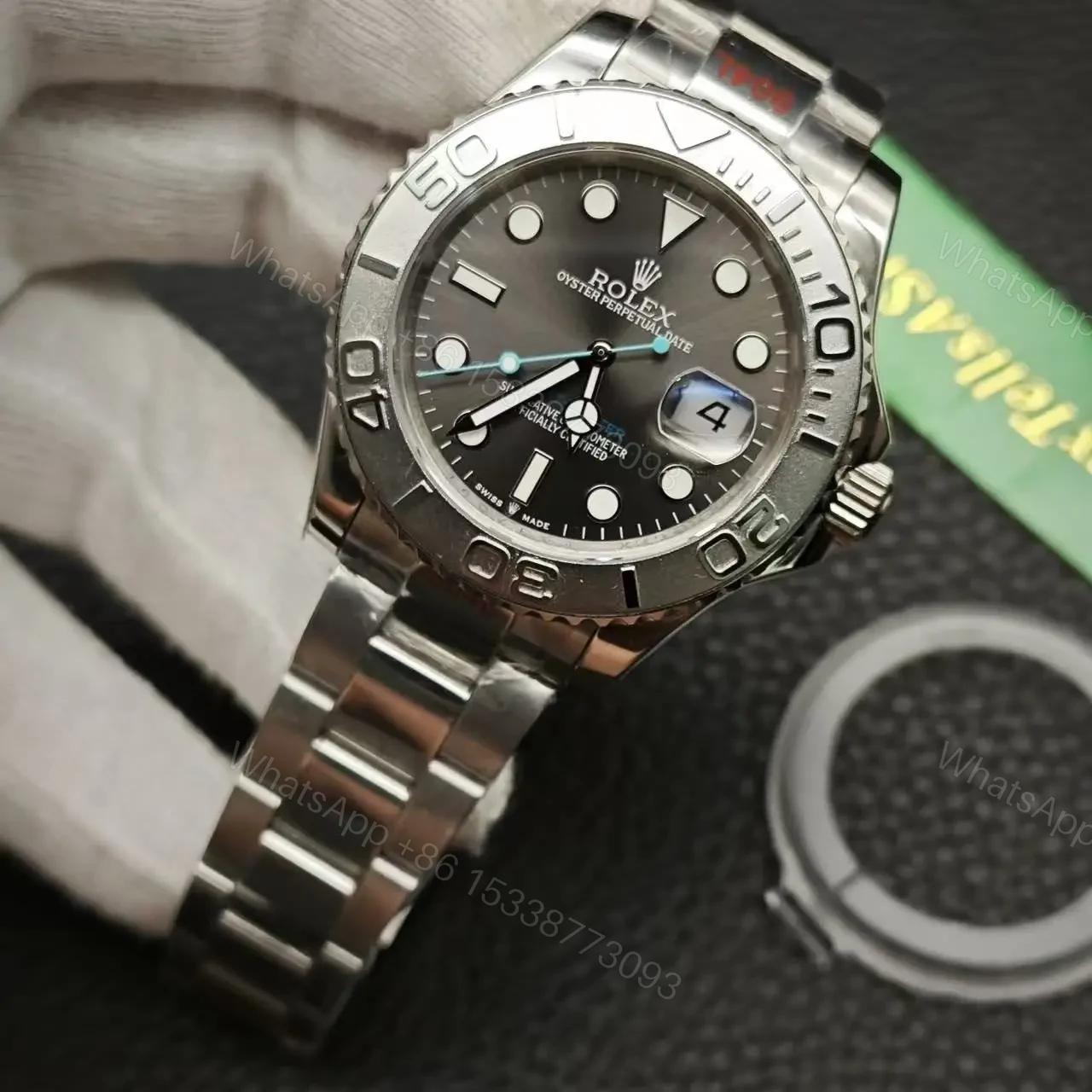 View 16 of Replica ROLEX YACHT-MASTER 1 PLATINUM & STAINLESS STEEL