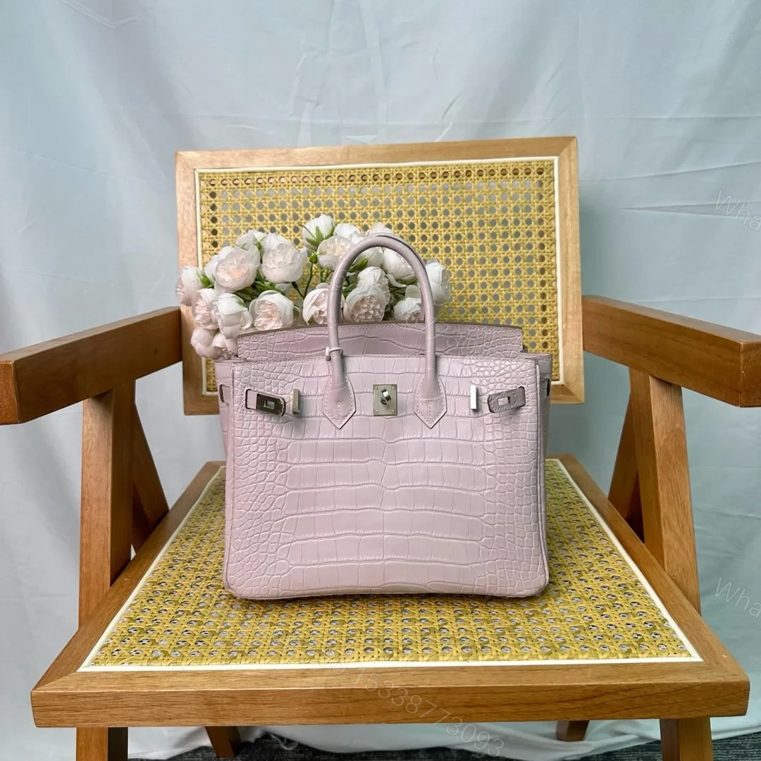 Hermes Birkin 25cm Sakura Pink Crocodile Leather Gold Hardware — view 1