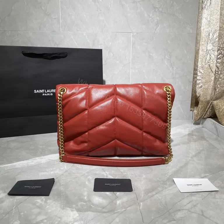 View 7 of Bold Red Quilted Leather Shoulder Bag - Day-to-Night Luxe