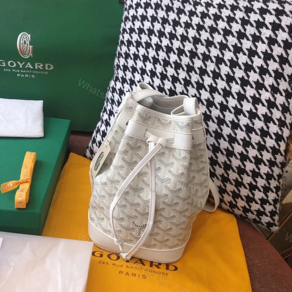 高仿Goyard*PEFLOT8抽繩水桶包白色免檢版 — view 1