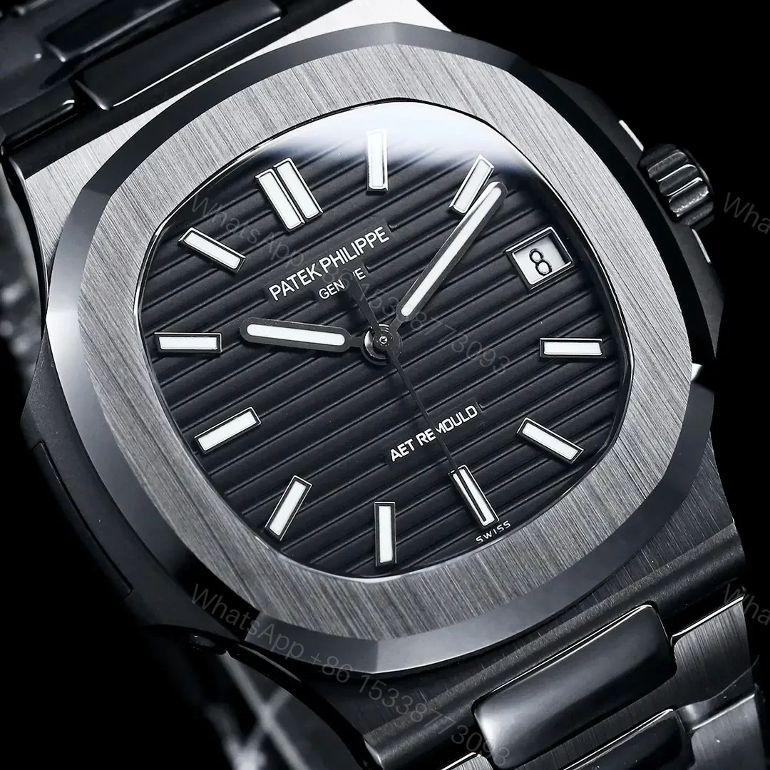 View 4 of Patek Philippe Black Ceramic Nautilus Black Bracelet 40mm PP-NAU-BLK-CER-BR40-V2