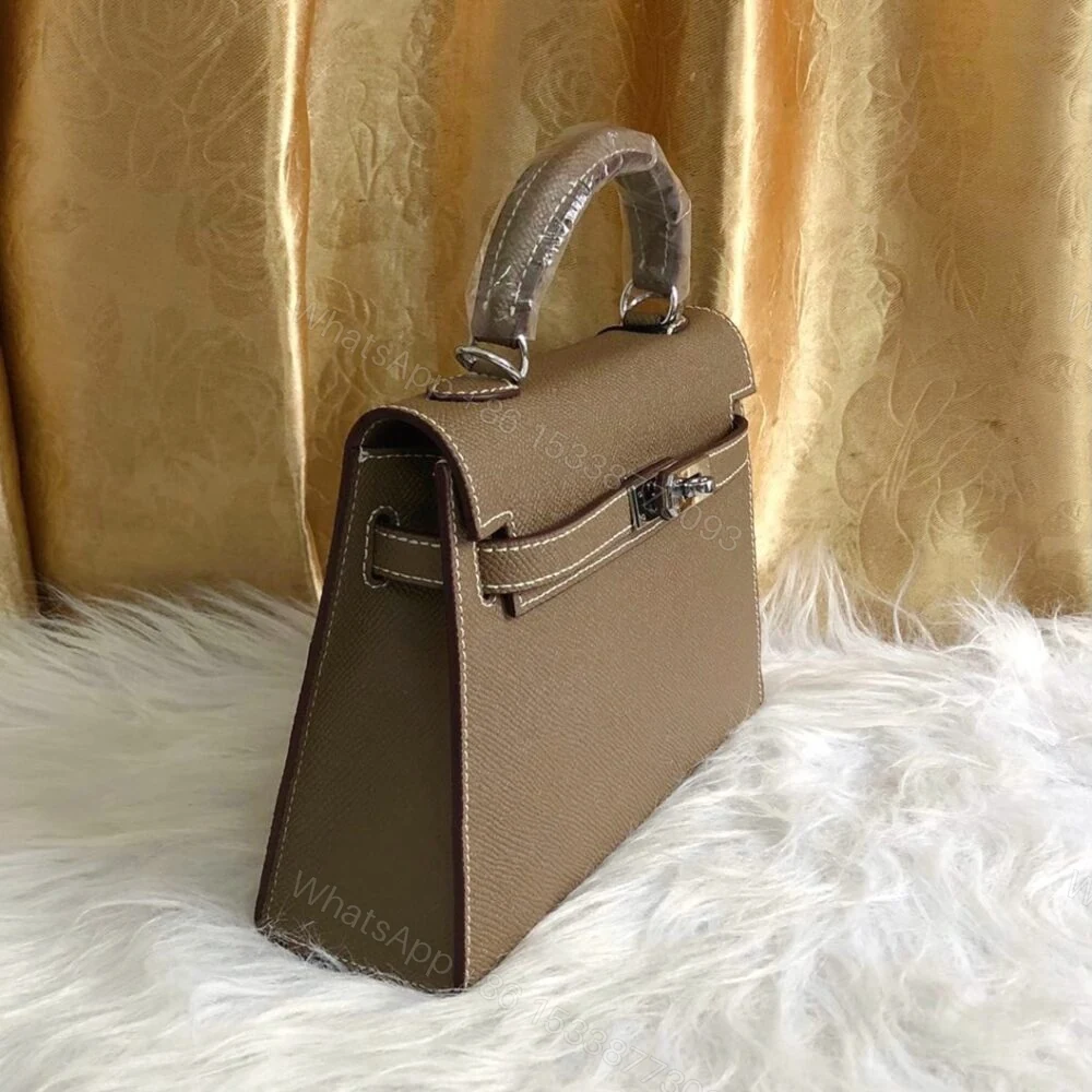 View 3 of Hermes Kelly Mini Epsom Handbag Etoupe 22Cm
