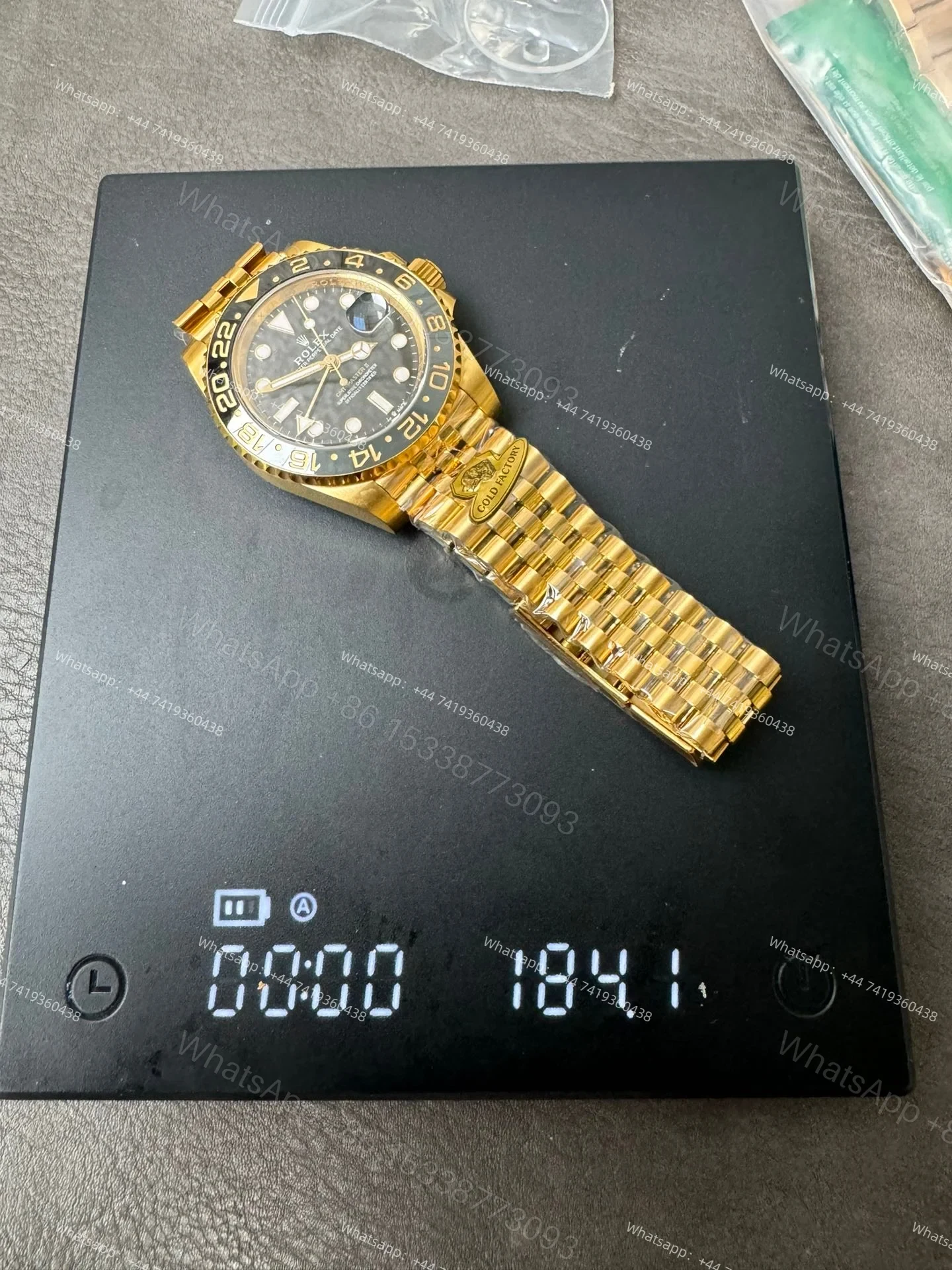View 3 of Rolex Super Clone Watches 1:1 Gold GMT-Master II 126718GRNR Weighted Edition