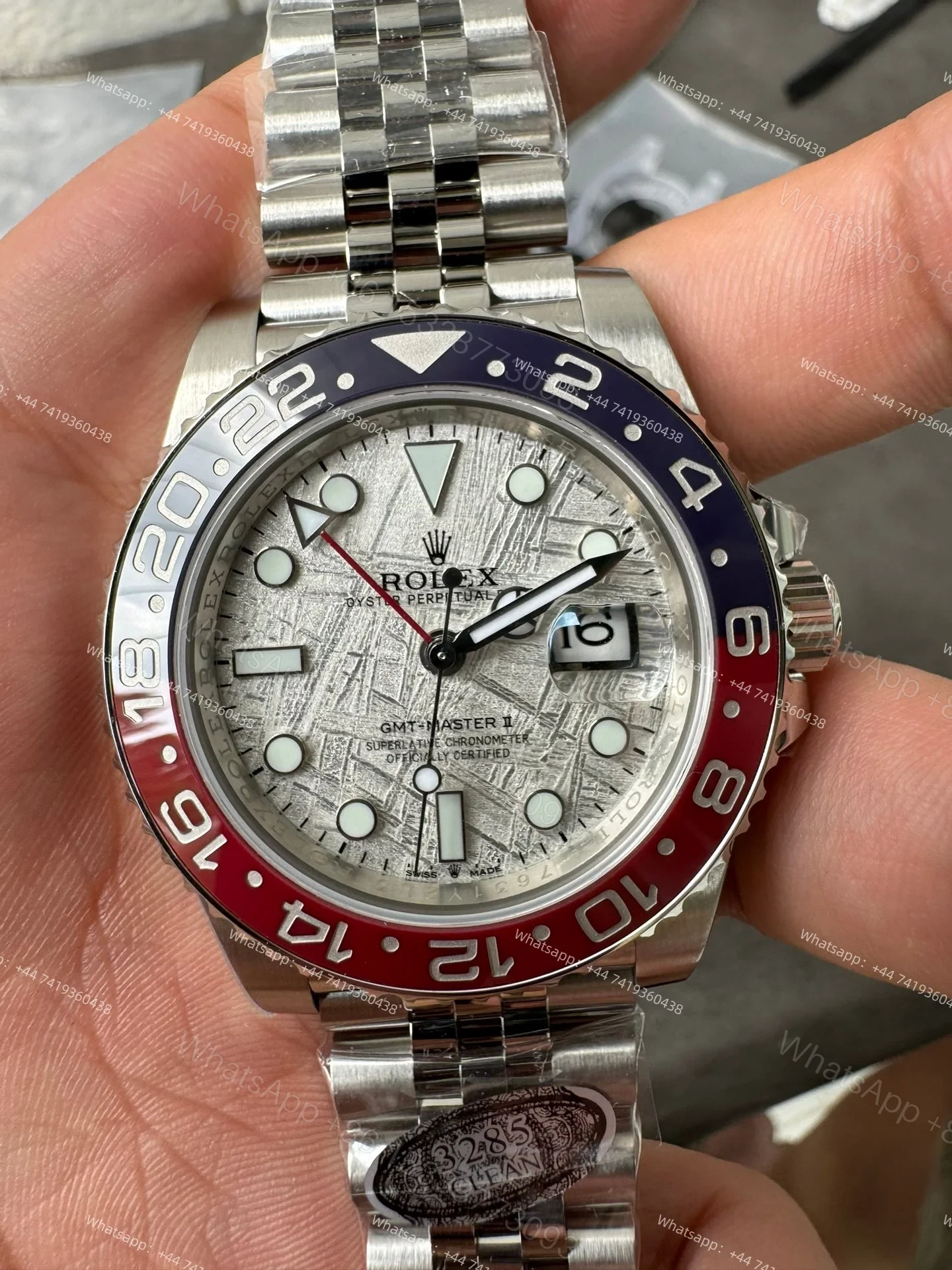 View 7 of Rolex Pepsi GMT Master II M126710blro Jubilee 3285 Movement Best Super Clone (Custom meteorite dial version)