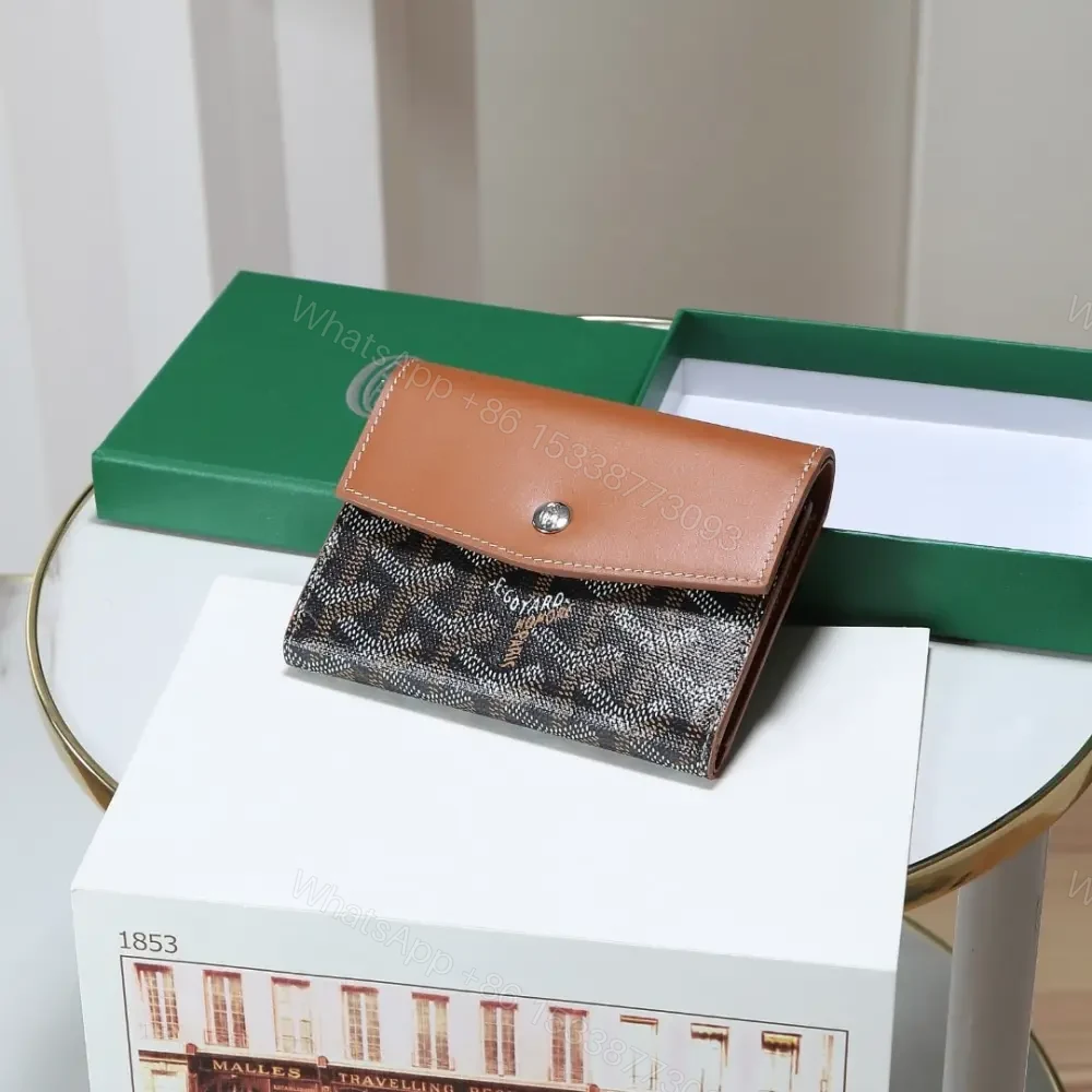 高仿Goyard*STGABR1拼色三折式錢夾錢包棕色免檢版 — view 1