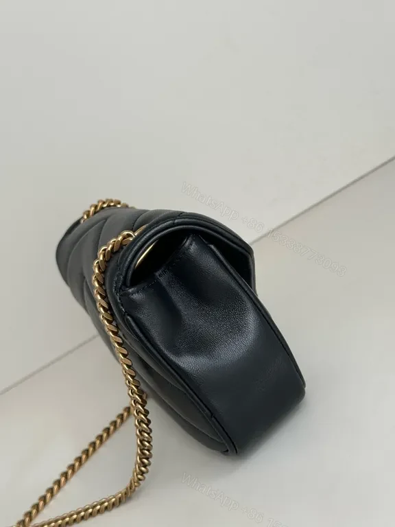 View 3 of Quilted Leather Crossbody: YSL Logo Hardware, Compact Luxury