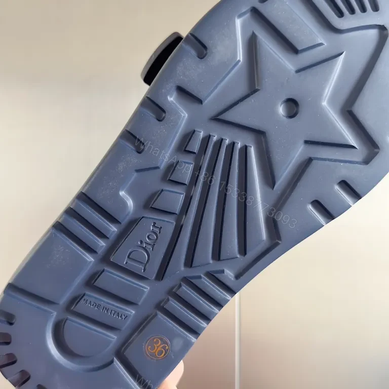 View 4 of Navy Quilted Brand-Accent Sandals | Luxe Streetwear Slides