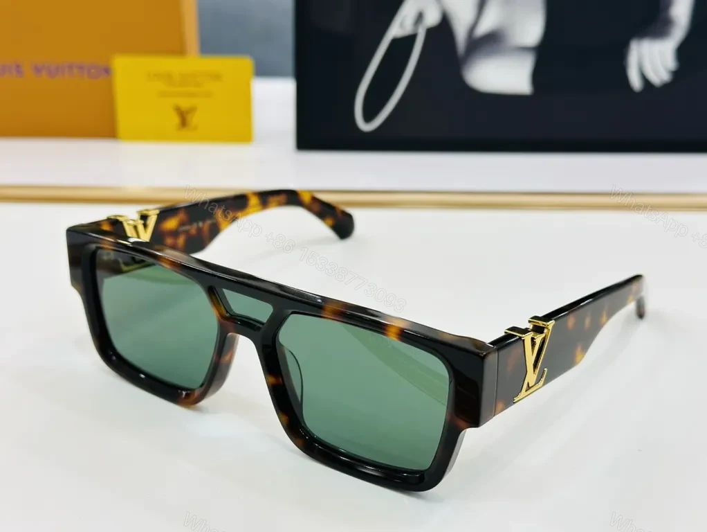 View 4 of Bold Boss Sunglasses - LV Hardware, Polarized UV 100% â€“ Acetate Frame