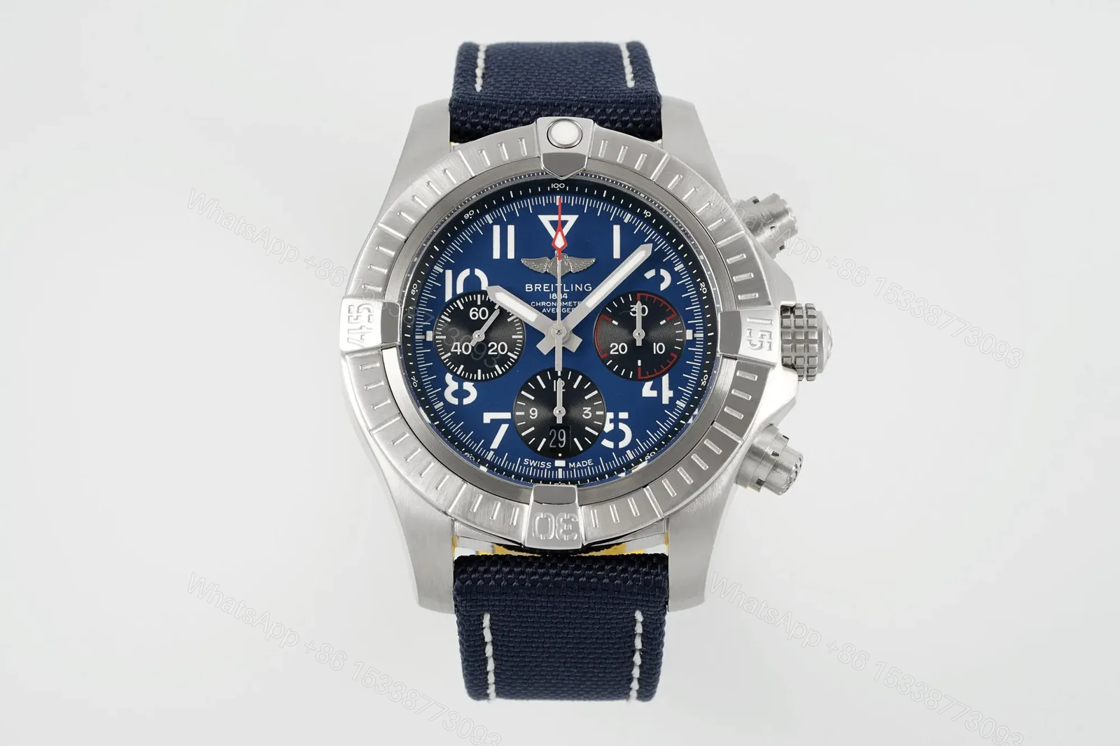 Breitling Avenger B01 Chronograph 45 Stainless Steel Blue Dial Black Strap – Folding AB01821A1C1X2 — view 1